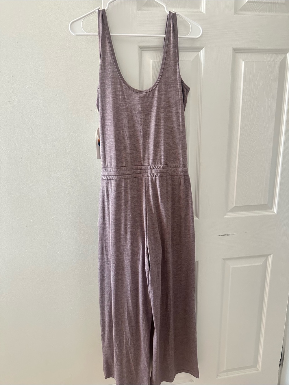 Vuori Sleeveless Henley Knit Jumpsuit in Mauve - Picture 3 of 5